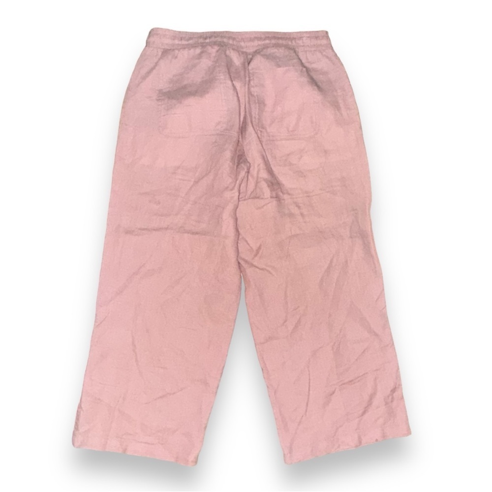 NWOT 100% Linen Size Small Dusty Rose Crop Pants - Picture 2 of 5